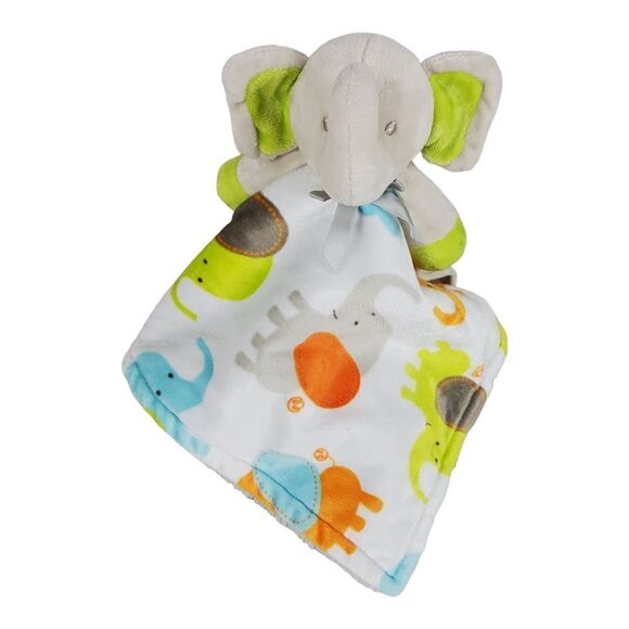 Blankets & Beyond Lovey Security Blanket Elephant 15" Baby Pacifier Holder Green - Picture 12 of 12
